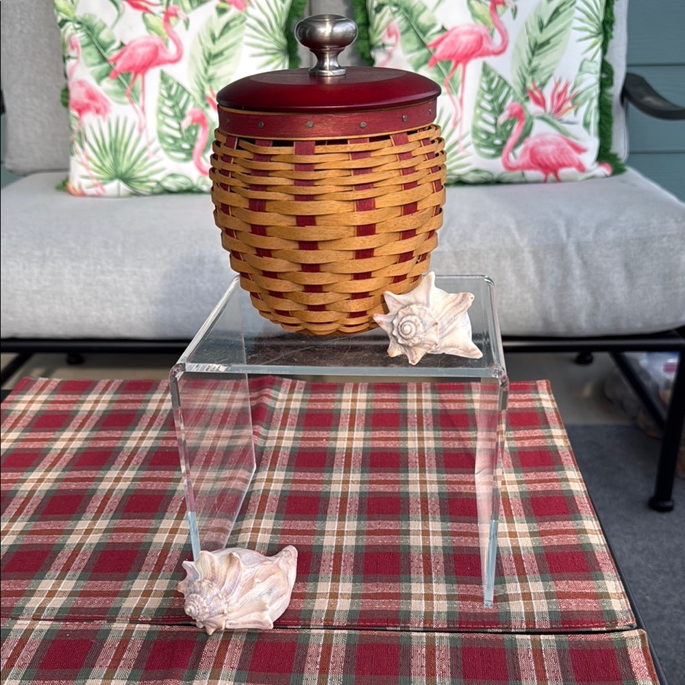 SOLD Longaberger Small Strawberry Canister